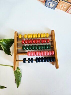 3/$45✨️Vintage Wooden Abacus Toy – Mid Century Counting Frame | 1960s